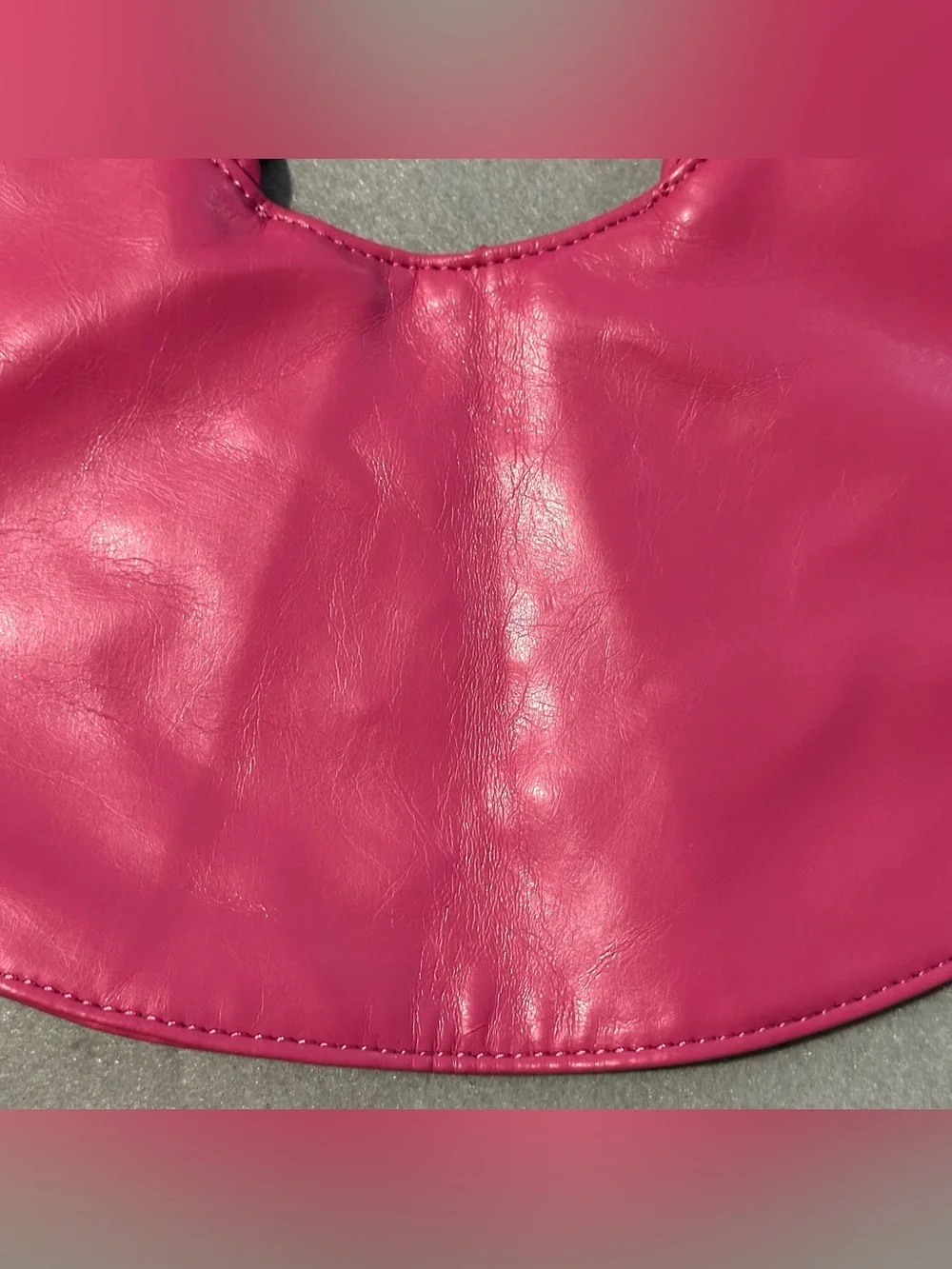 Fuchsia Crescent Hobo Shoulder Bag